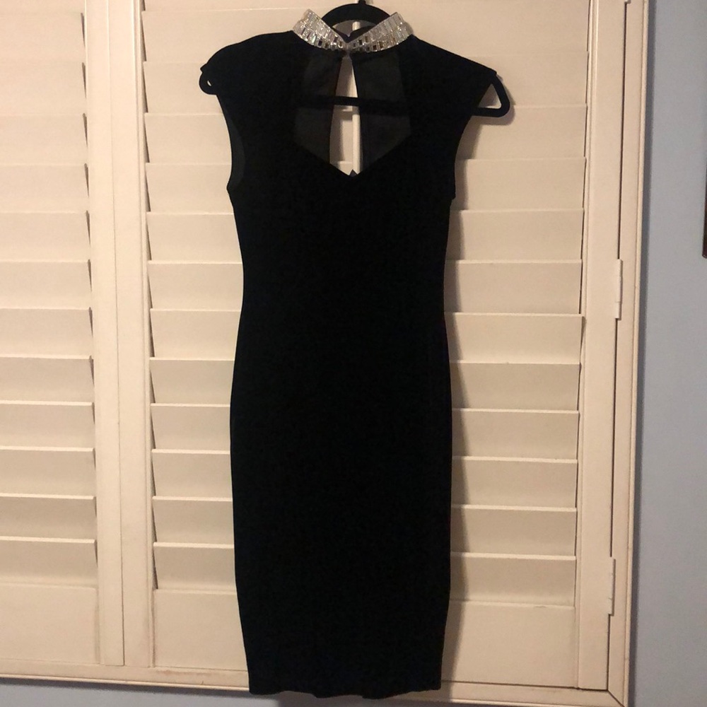 Black dress with studded collar